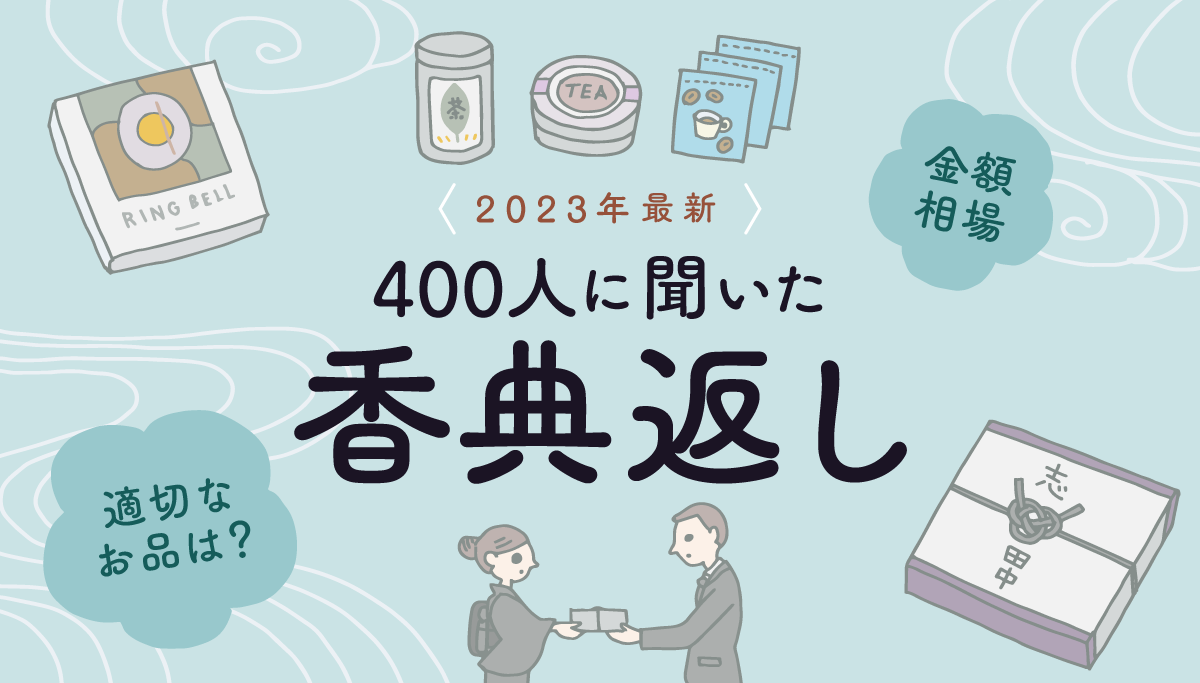 画像：ギフトコンシェルジュ／「2023年400人に聞いた香典返し」タイトル画像